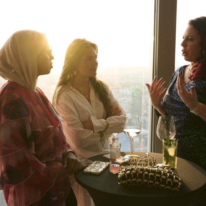 women in the sunrise
